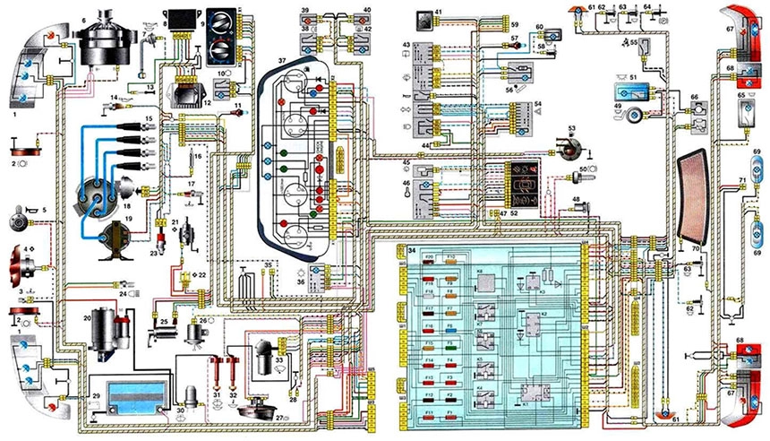 Электросхема ваз (8 и 16 клапанов): поиск поломок и замена электрооборудования 2111 электросхема системы
